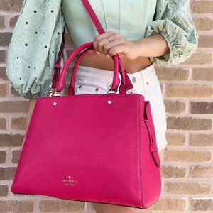 Kate Spade Triple Compartment Satchel Pink Leather
